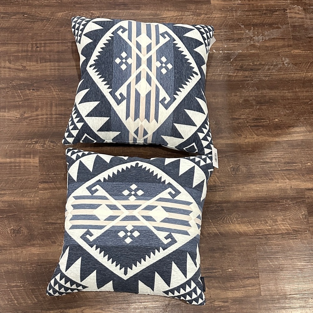 Pendleton Navy, White and Cream Accent Throw Pillows
